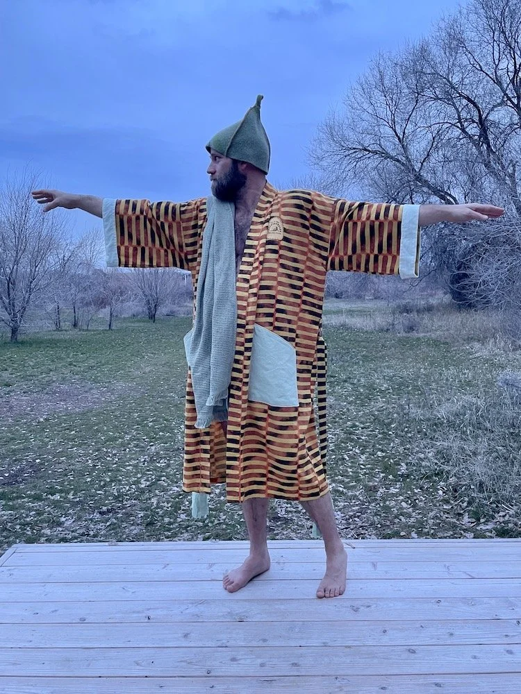 Shibori Flat-Weave Robe — El Nido Cabins